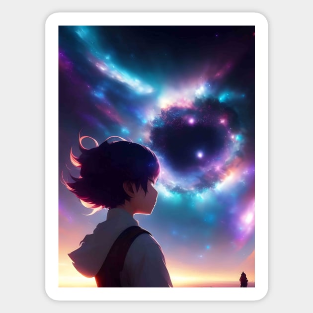 Galaxy and anime Sticker by Trouvaile Card